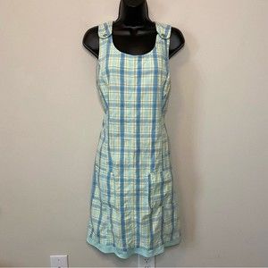 Blue Yellow Plaid Skirt Overall Jumper 80s Vintage Size Medium